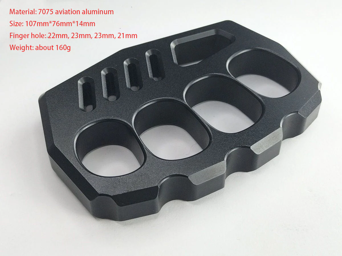 7075 Aviation Aluminum Knuckle Duster Boxing Self-defense Four-finger Button Window Breaker Outdoor Camping EDC Tool - Image 13