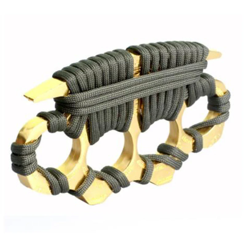 Thickened Brass Knuckle Duster Boxing Defense Window Breaker Four Finger Buckle Combat Fighting EDC Tool