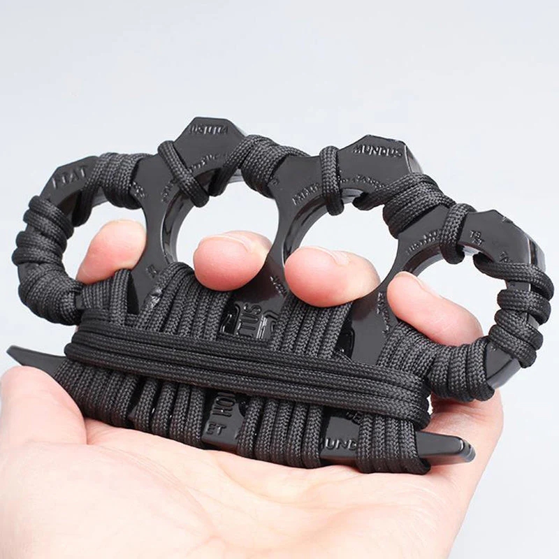 Thickened Brass Knuckle Duster Boxing Defense Window Breaker Four Finger Buckle Combat Fighting EDC Tool - Image 5