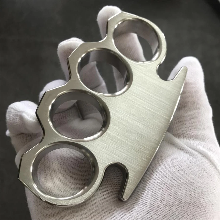 Brushed and Mirror Polished Solid Steel Knuckle Duster - Image 2