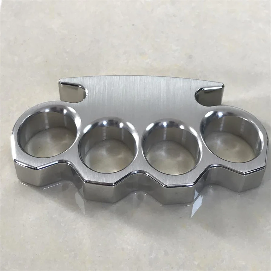 Brushed and Mirror Polished Solid Steel Knuckle Duster - Image 9