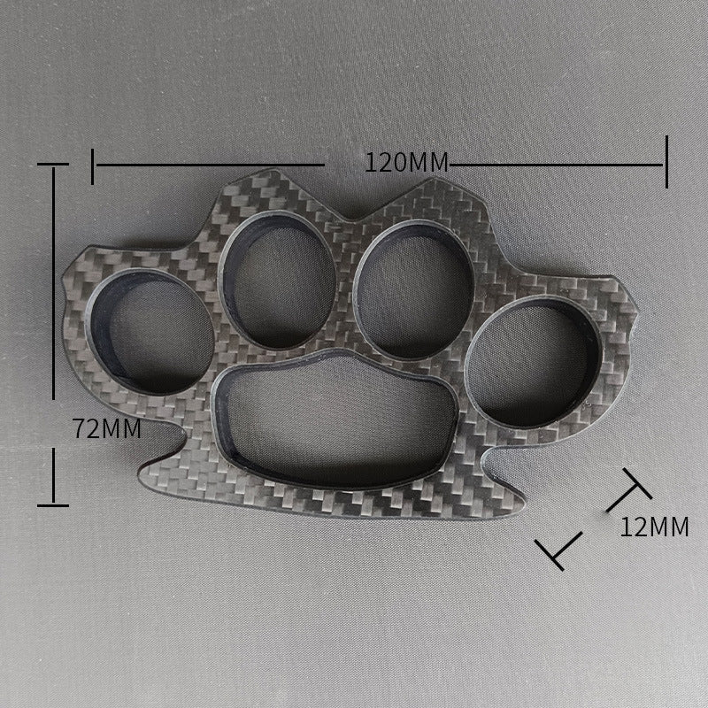 Carbon Fiber Knuckle Duster Four Finger Security Boxing Window Breaking EDC Tool - Image 4
