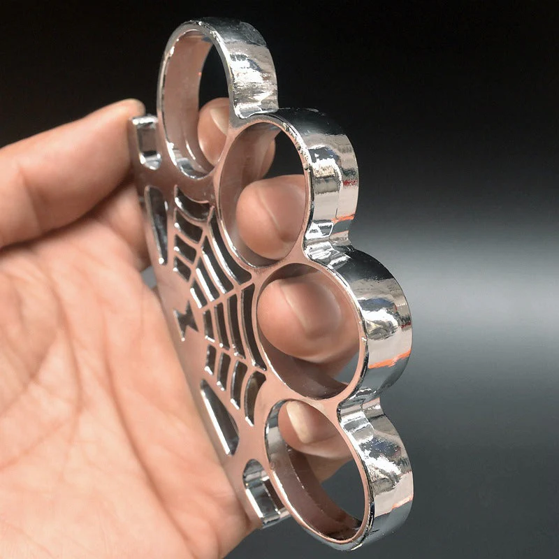 Cobweb Metal Brass Knuckle Duster Boxing Four Finger Buckle Defense Window Breaker Outdoor EDC Tool - Image 9