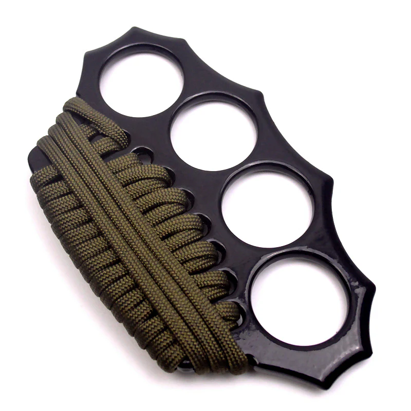Safety Rope Knuckle Duster Boxing Self Defense Window Breaker Fighting Training EDC Tool