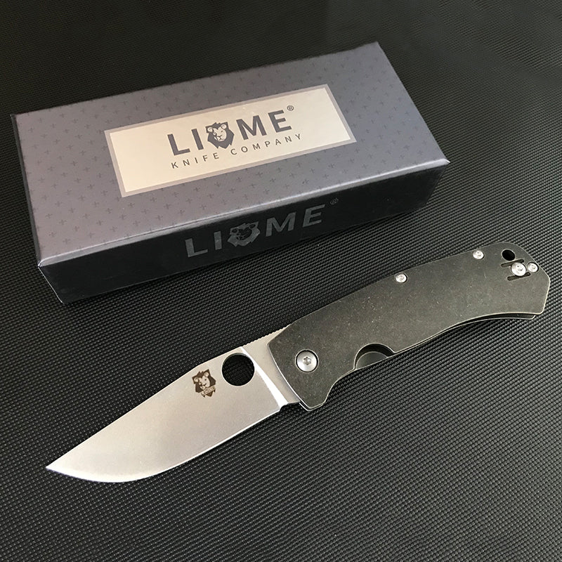 D2 Blade Folding Knife Titanium Handle Outdoor Tactical Knives - Image 6