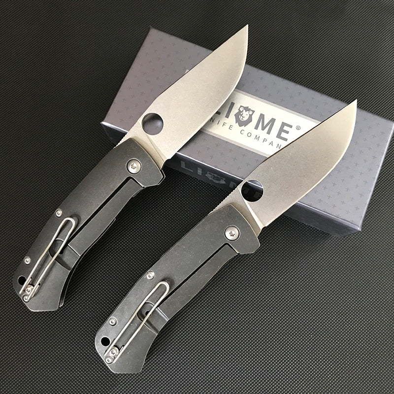 D2 Blade Folding Knife Titanium Handle Outdoor Tactical Knives - Image 8