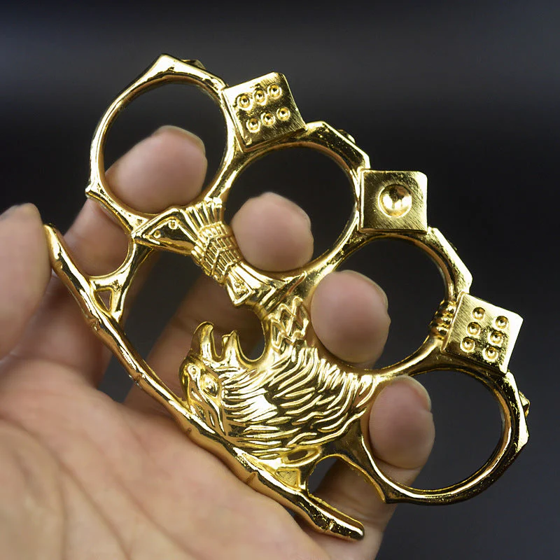 Eagle-Brass Knuckle Duster Boxing Four-finger Buckle Self-defense Window Breaker Outdoor Portable EDC Tool - Image 2