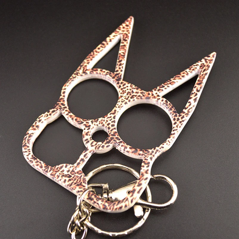 Fashion Cat Knuckle Duster Keychain EDC Self-defense Decoration - Image 2