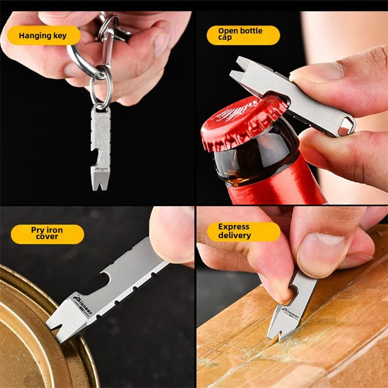 Fingertip Titanium Crowbar Function Bottle Opening EDC Tool - Image 2