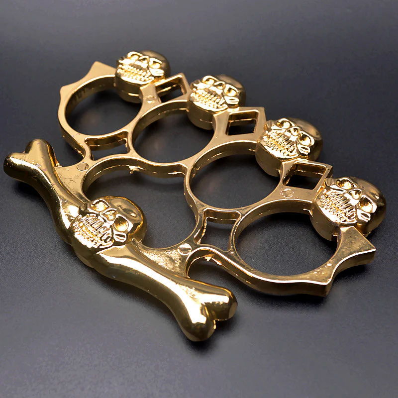 Five Ghost Head- Brass Knuckle Duster Boxing Four Finger Buckle Defense Window Breaker Outdoor EDC Tool - Image 6
