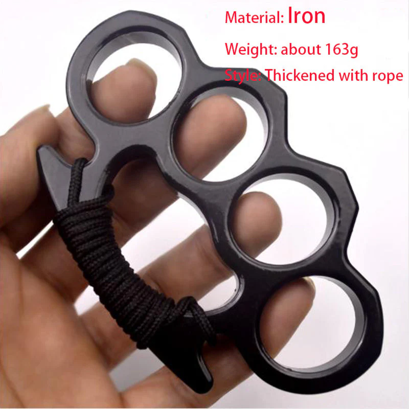 Iron Solid Knuckle Duster Boxing Four Finger Buckle Self Defense Window Breaker Outdoor Portable EDC Tool - Image 14