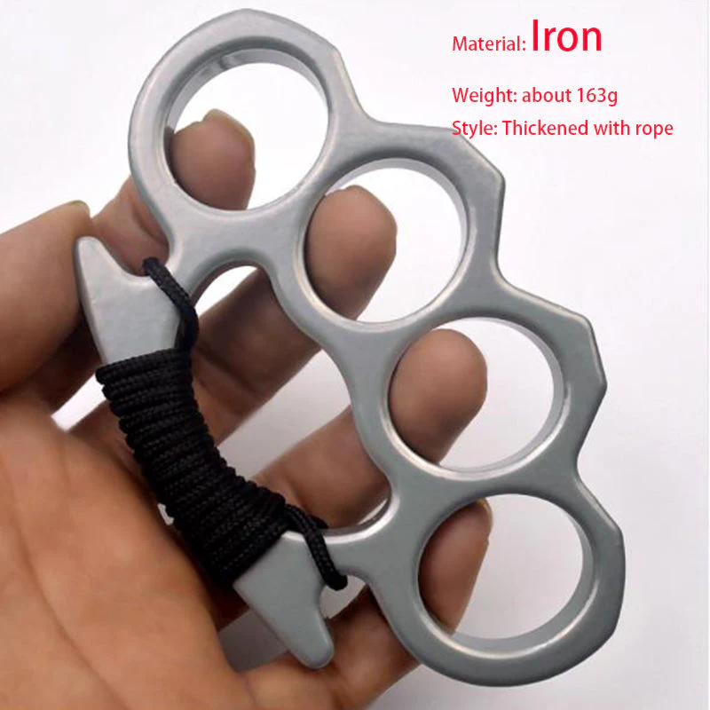 Iron Solid Knuckle Duster Boxing Four Finger Buckle Self Defense Window Breaker Outdoor Portable EDC Tool - Image 15