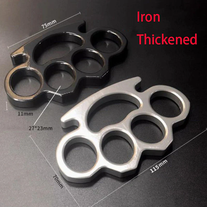 Iron Solid Knuckle Duster Boxing Four Finger Buckle Self Defense Window Breaker Outdoor Portable EDC Tool - Image 2