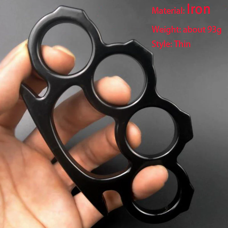 Iron Solid Knuckle Duster Boxing Four Finger Buckle Self Defense Window Breaker Outdoor Portable EDC Tool - Image 6