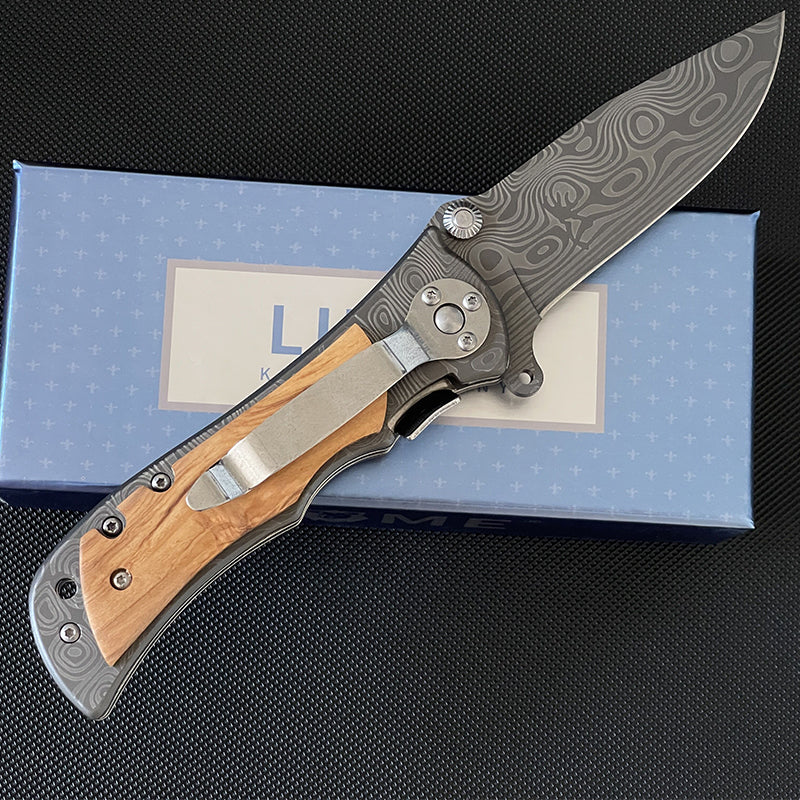 Liome 339 Folding Knife Damascus Outdoor Portable Pocket Camping Military Knives - Image 3