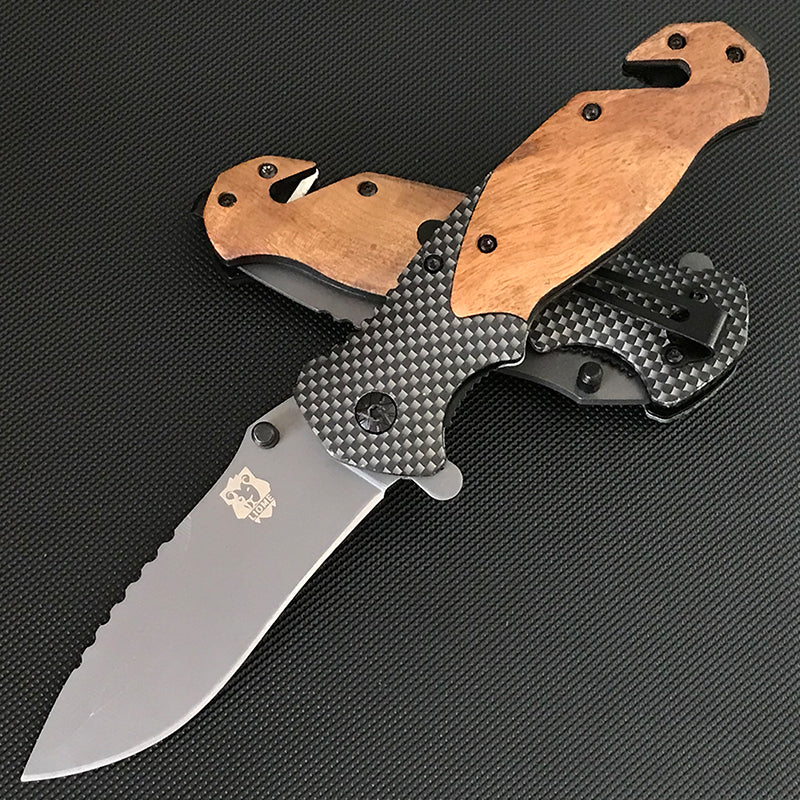 Liome X50 Folding Knife Wooden Handle Pocket Knives Outdoor Multifunctional Tactica Camping EDC Tool - Image 2