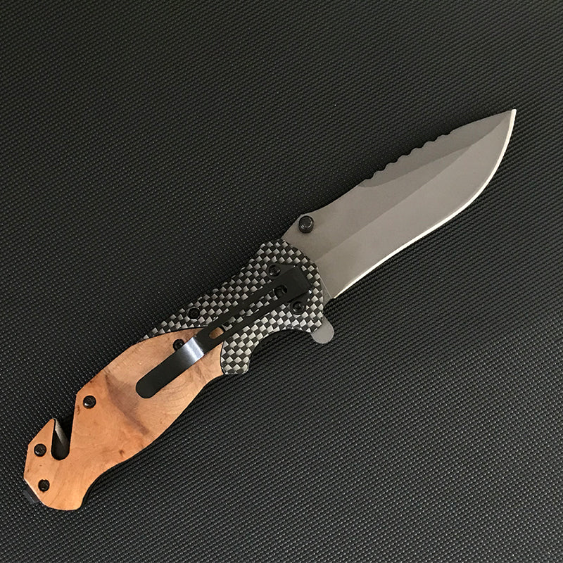 Liome X50 Folding Knife Wooden Handle Pocket Knives Outdoor Multifunctional Tactica Camping EDC Tool - Image 9