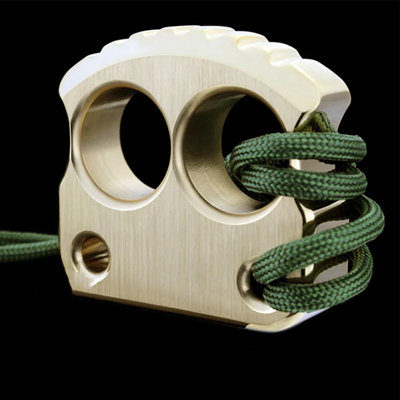 Mini Solid Brass Knuckle Dusters Broken Window Portable EDC Tool - Image 2