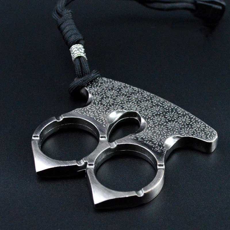 Mini Two Finger Buckle Knuckle Duster Boxing Self Defense Window Breaker Outdoor Portable Keychain EDC Tool
