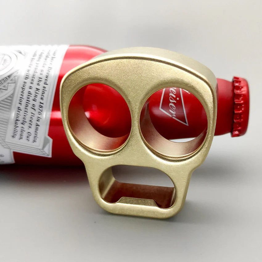 Multifunctional Brass Knuckle Duster Skull Bottle Opening EDC Tool