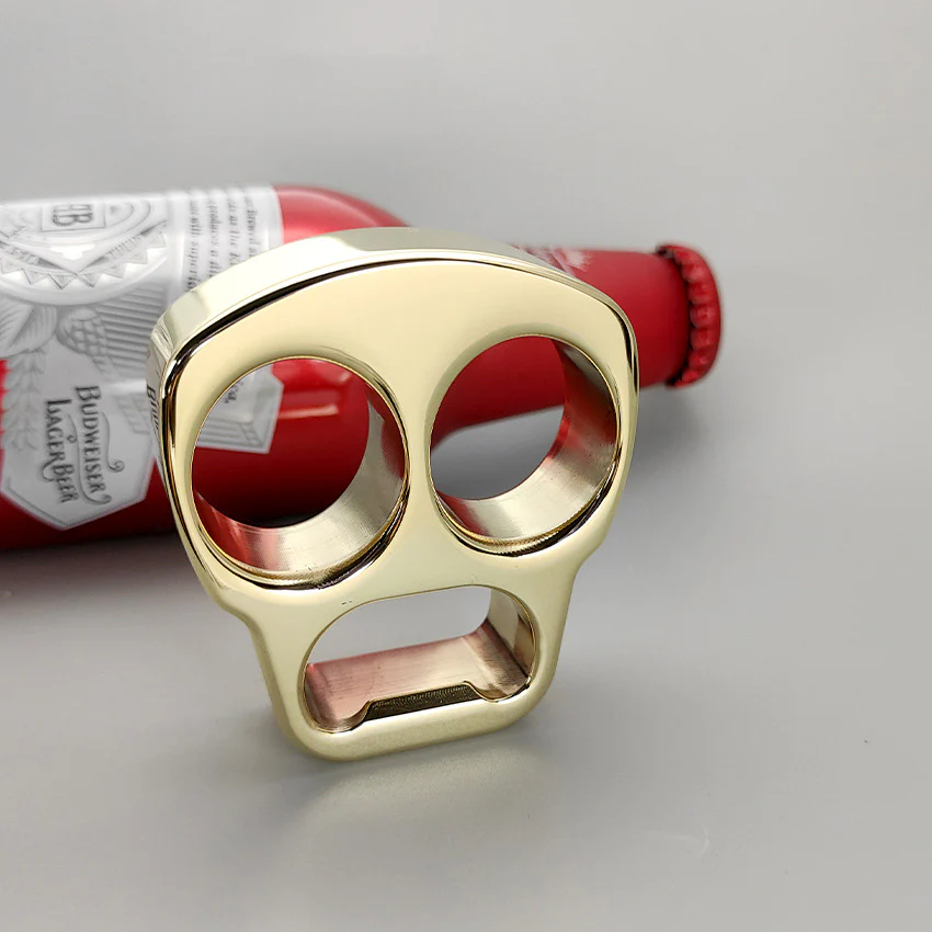 Multifunctional Brass Knuckle Duster Skull Bottle Opening EDC Tool - Image 5