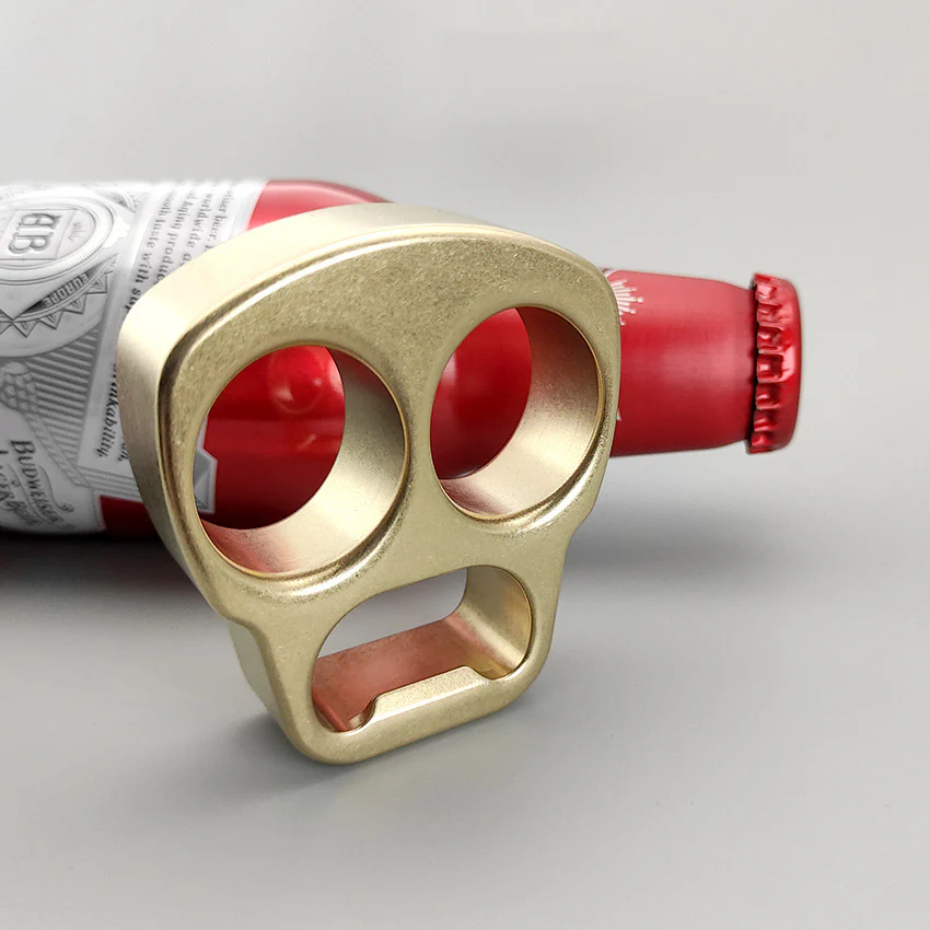 Multifunctional Brass Knuckle Duster Skull Bottle Opening EDC Tool - Image 6