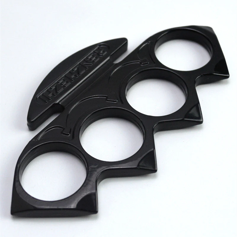 Big Finger Hole Brass Knuckle Duster Boxing Four Finger Buckle Defense Window Breaker EDC Tool