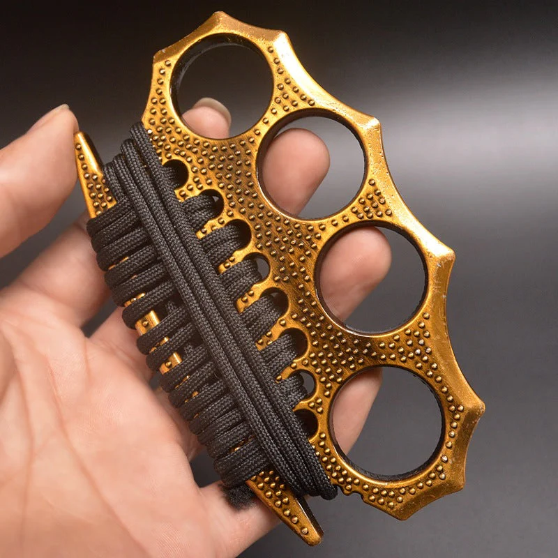 Non-slip and Strong Brass Knuckle Duster Boxing Four Finger Buckle Defense Window Breaker Outdoor EDC Tool