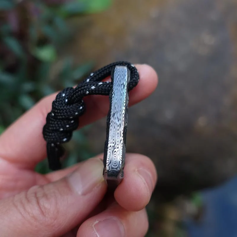 Portable Bottle Opener Damascus Pattern Self Defense Tool - Image 4