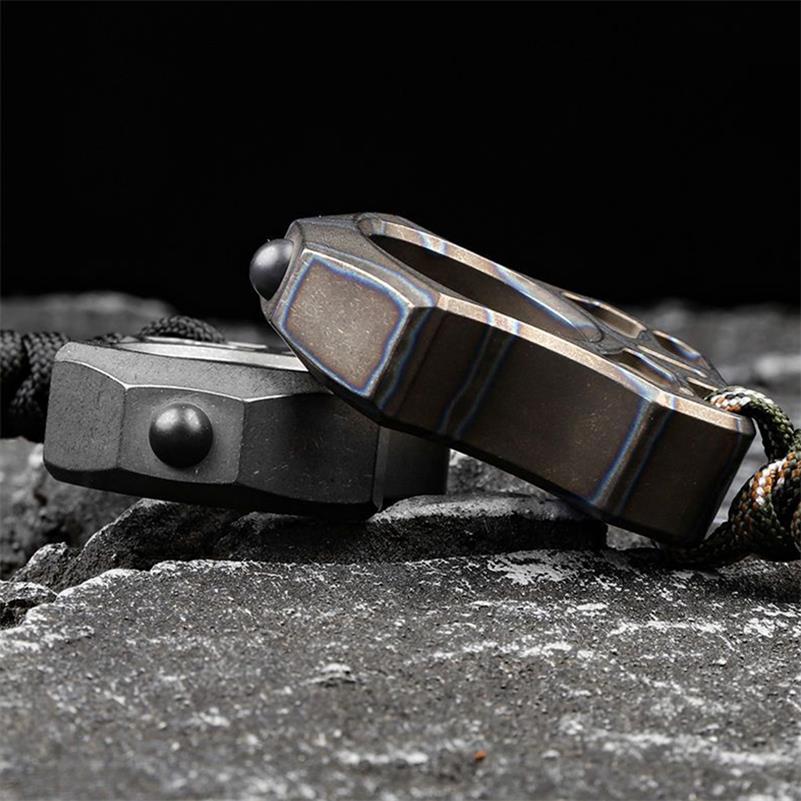 Single Finger Burning Titanium Knuckle Duster EDC Pendant - Image 11