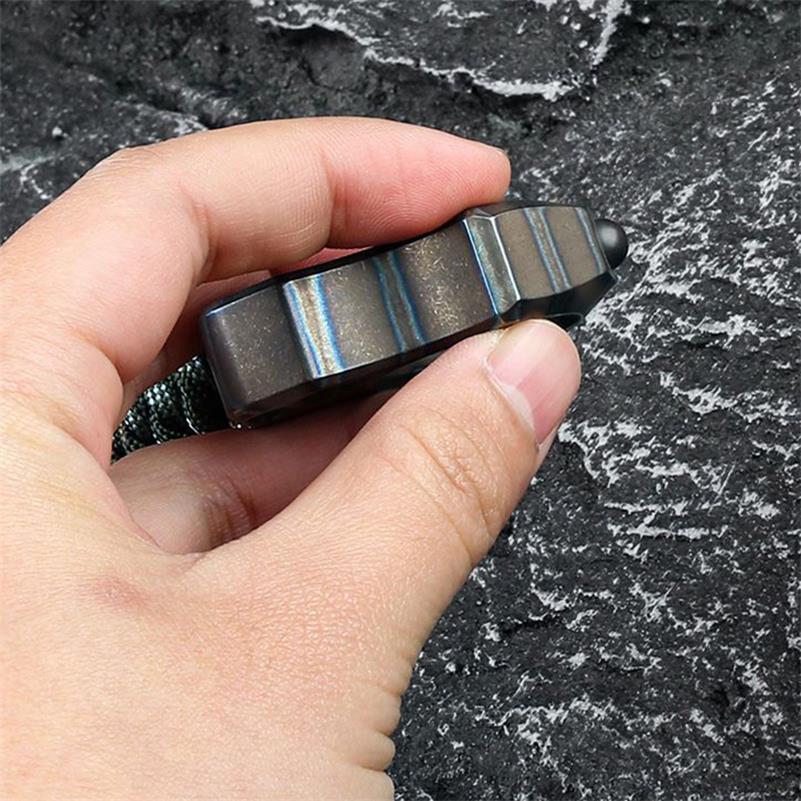 Single Finger Burning Titanium Knuckle Duster EDC Pendant - Image 3