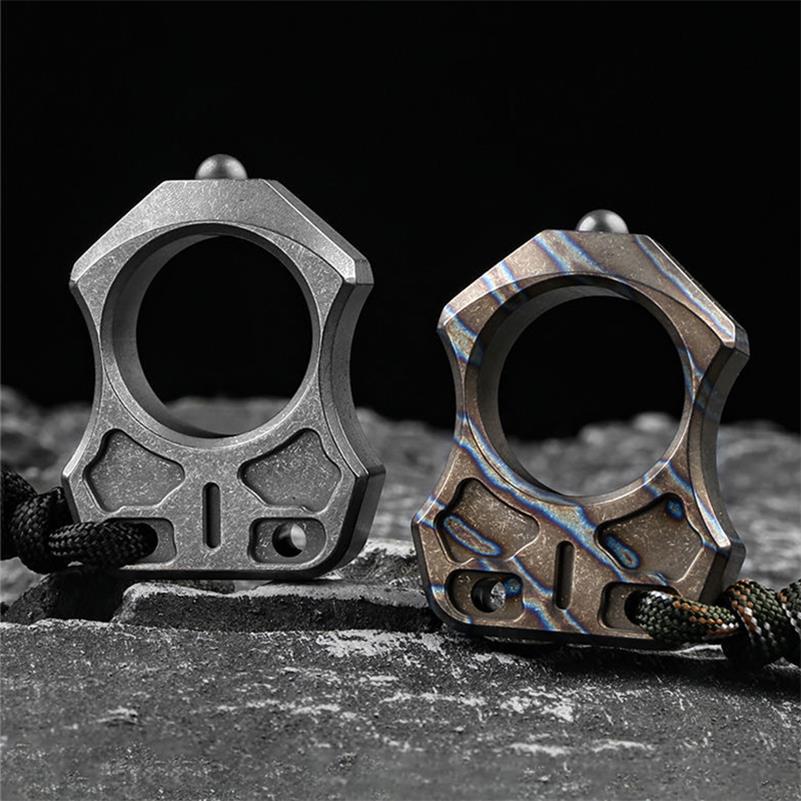 Single Finger Burning Titanium Knuckle Duster EDC Pendant - Image 5
