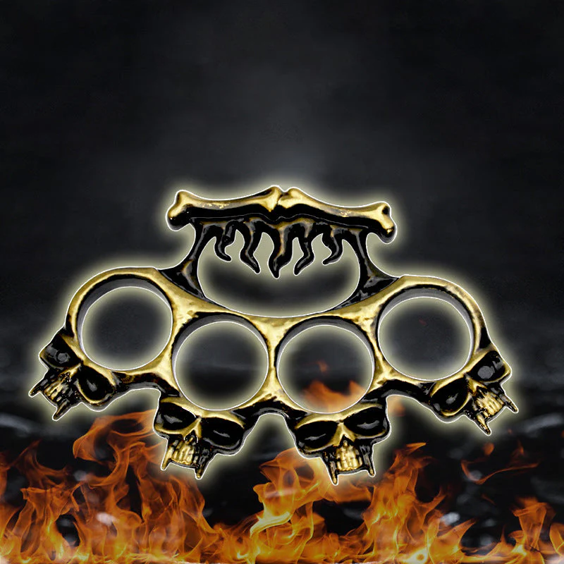 Skull Stab Knuckle Duster Boxing Four Finger Buckle Self Defense Window Breaker Outdoor Portable EDC Tool - Image 8