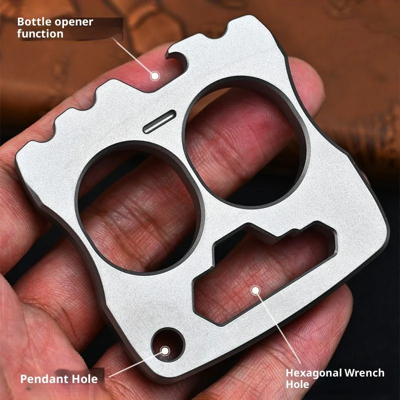 Smiley Face Titanium Knuckle Duster Multi-Function Bottle Opener - Image 2