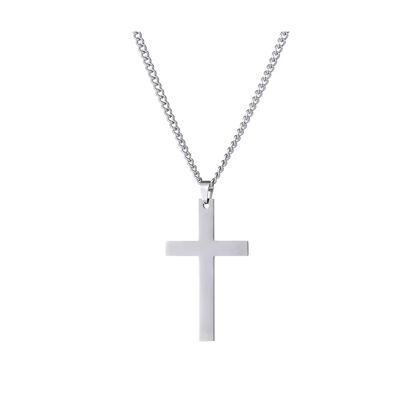 Smooth Polished Cross Pendant Necklace - Image 10