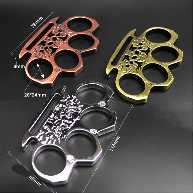 Solid and Strong Knuckle Duster Boxing Four Finger Buckle Defense Window Breaker Outdoor EDC Tool - Image 4
