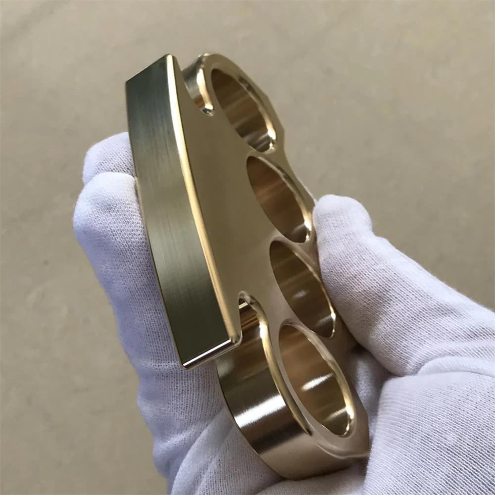 Solid Brass Knuckle Duster Four Finger Buckle Self-defense Broken Window Knuckles Boxing Training Combat Gear - Image 8