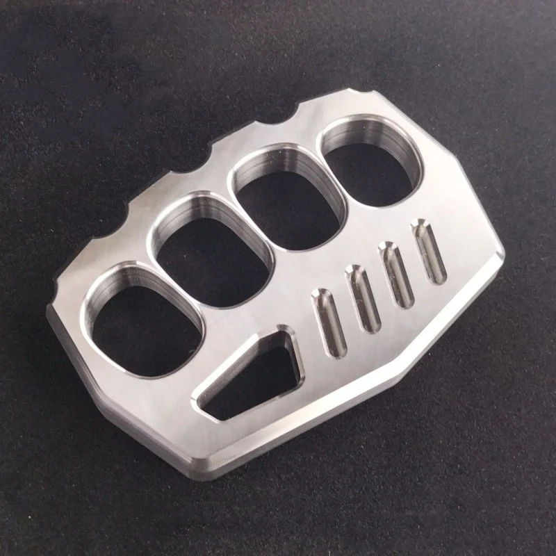 Solid Steel Knuckle Duster Self-defense Four Finger Window Breaking Knuckles Outdoor Boxing Training Combat Gear