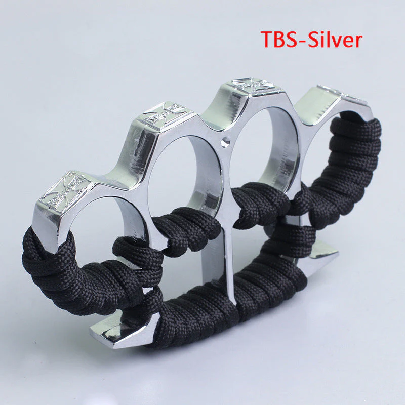 Solid Thickened with Cord Brass Knuckle Duster Boxing Self Defense Window Breaker Outdoor Portable EDC Tool - Image 8