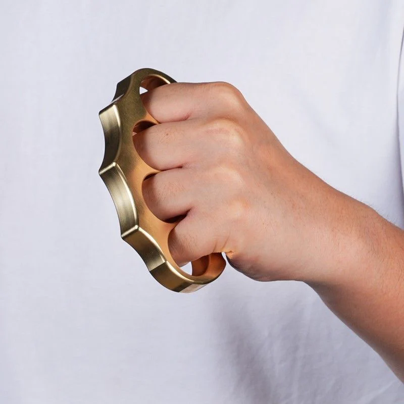 Thickened Brass Knuckle Duster Self Defense Boxing EDC Tool - Image 4