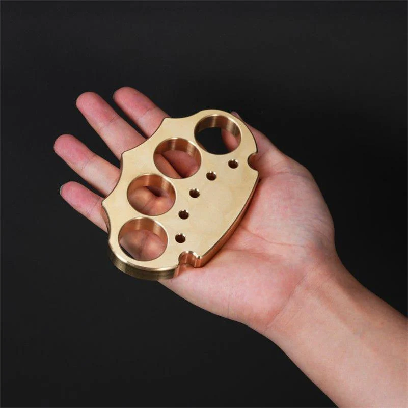 Thickened Brass Knuckle Duster Self Defense Boxing EDC Tool - Image 5