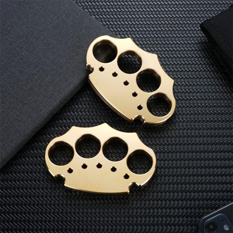 Thickened Brass Knuckle Duster Self Defense Boxing EDC Tool - Image 9