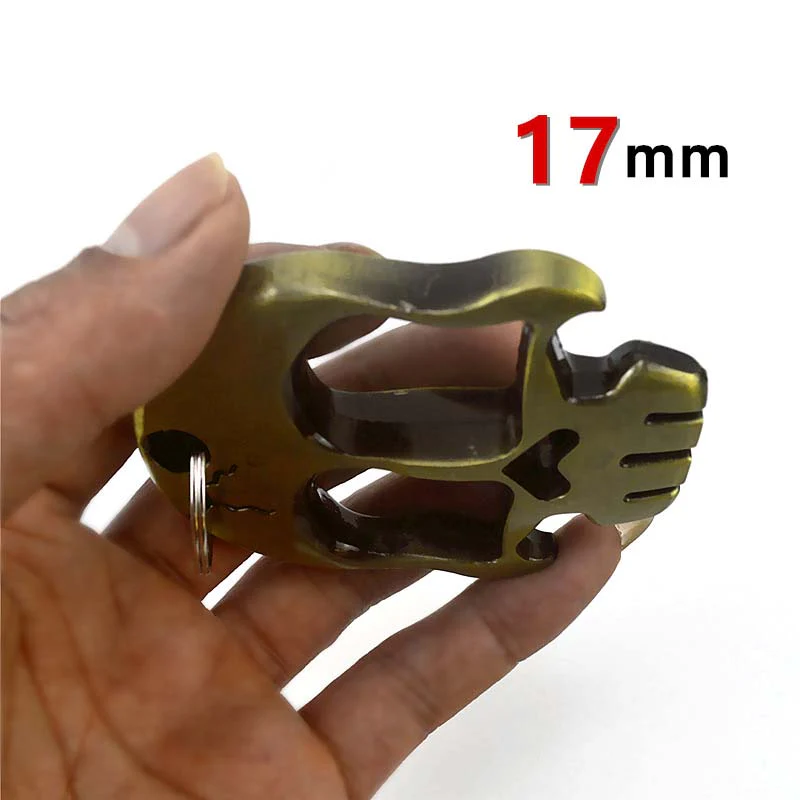 Thickened Skull Knuckle Duster Two Finger Boxing Defense Boxing Buckle Multi-function Bottle Opener - Image 5