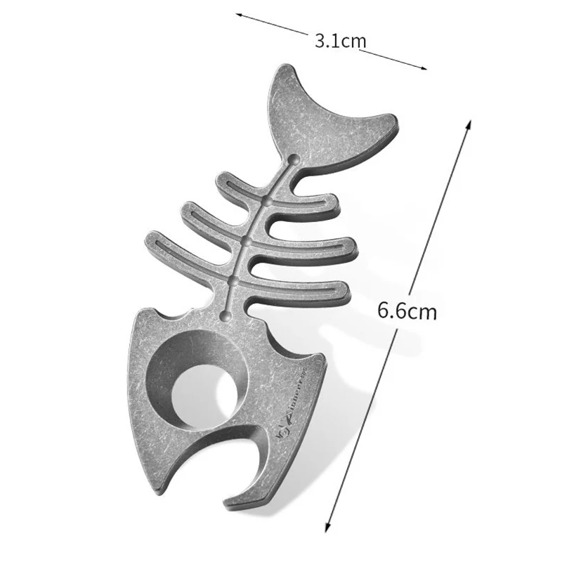 Titanium Fishbone Bottle Opener Self Defense EDC Tool - Image 9