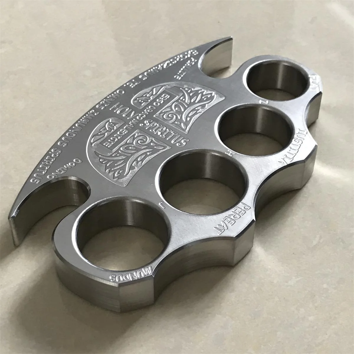 Warrior Solid Steel Knuckle Duster Self-defense Broken Window EDC Tool