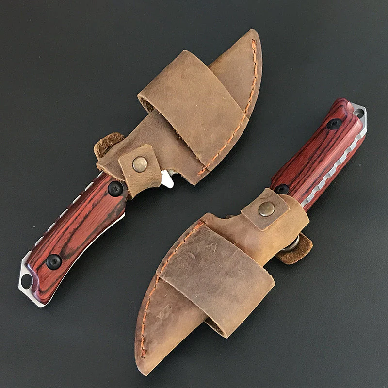 Wooden Handle Liome 15017 Fixed Blade Knife Camping Tactical Hunting Straight Knives - Image 8